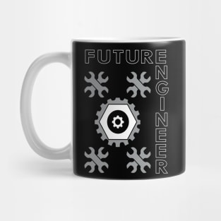 Future engineer, engineering text and logo Mug